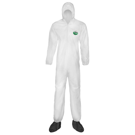 Lakeland Coverall, CTL414, MicroMax, X-Large, White, Hooded, Elastic, 25PK CTL414-XL